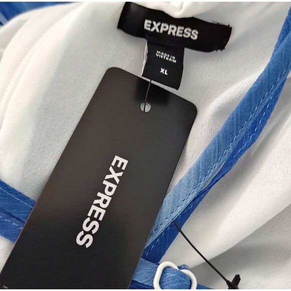 NWT Express Size Xl Maxi Dress Wedding Guest Beachy Boho Waves Marble Print - Picture 8 of 12